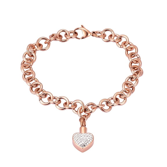Cremation Ashes Jewellery Small Urns Bracelets Women Men Stainless Steel Bracelet with Heart Locket