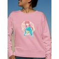 thumbnail image 2 of Manga Girl W Aqua Kimono Sweatshirt Women -Image by Shutterstock, Female Small, 2 of 4