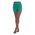 thumbnail image 4 of Collants de Noël Colorés Patchwork Rayés pour Femmes Halloween, 4 of 4