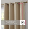 thumbnail image 2 of THD Virginia 100% Blackout Grommet Total Privacy Curtain Panels - Window Curtains for Living Room Bedroom - Set of 2 (Taupe, 52 W x 84 L), 2 of 4