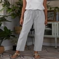 thumbnail image 3 of Pantalones Casuales Para Mujer, Color Sólido, Piernas Sueltas, Cintura Elástica, Cómodos, Ligeros, Pantalones Con Cordón Para Yoga ANGGREK No, 3 of 4