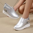 thumbnail image 5 of KaLI_store Womens Loafers Women's Slip On Sneakers, Casual Everyday Shoes with Drop-in Heel & Breathable Mesh Design, Lightweight & All-Day,Silver,8.5, 5 of 6