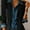 Black, variant on ZOELNIC Women's Faux Suede Blazer Notched Lapel Single-Breasted Jacket for Casual & Work, S