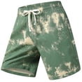 thumbnail image 2 of Tie Dye Shorts for Men 2026 Summer Casual Elastic Waist Straight Leg Relaxed Fit Beach Shorts with Pockets, 2 of 7