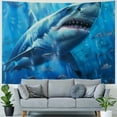 thumbnail image 4 of Orinice Shark Fish Bubbles Tapestry Wall Hanging Unique Style Graphic Tapestries Home Wall Decor Art for Living Room Bedroom Apartment Farmhouse Dorm 60x50inch, 4 of 6