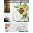 thumbnail image 3 of No Hook Cloth Fabric Shower Curtain with Snap in Liner, Sunflower Waterproof Shower Curtains Set with See Through Top Window, Spring Budding Flowers Seasonal Botanical Bath Curtains Shower 48"x72", 3 of 6