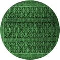 thumbnail image 1 of Ahgly Company Indoor Round Persian Emerald Green Traditional Area Rugs, 5' Round, 1 of 4