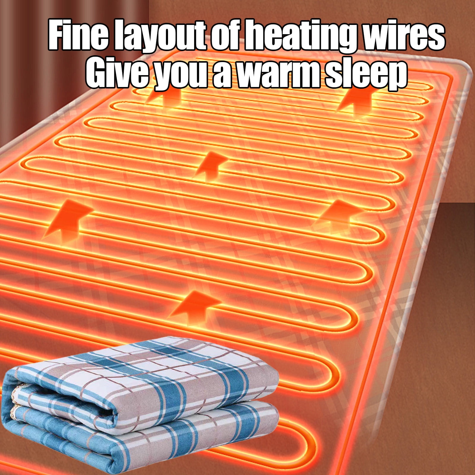 Hyknon Heated Blanket Non-Woven Breathable Electric Throw Blanket 59x31.5" Comfortable Blue Heating Blanket for Living Room Office Car
