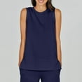 thumbnail image 3 of Ensemble de Pantalons à Col Bénitier Color Block pour Femmes, Ensemble de Chandail en Molleton de Fête, Tenue d'Hiver Sans Manches 3TG, Pantalon Long Décontracté, 3 of 7