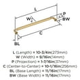 thumbnail image 5 of Amerock Coble 10-1/16 inch (256mm) Center-to-Center Champagne Bronze Cabinet Pull, 5 of 6
