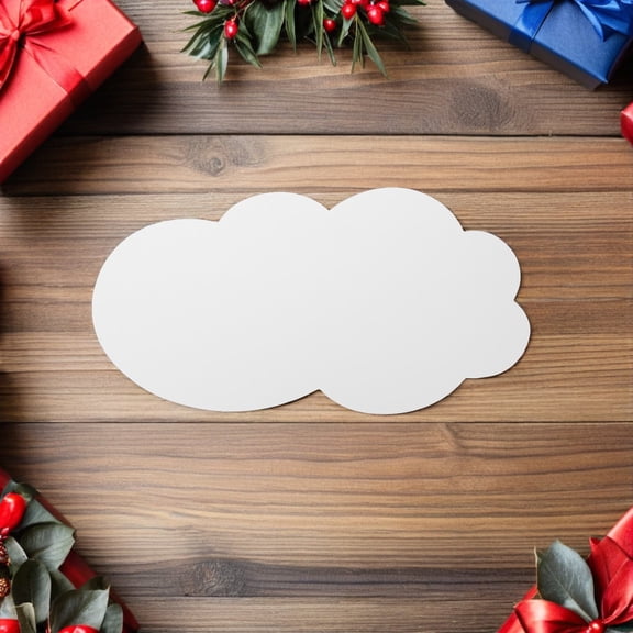 Raindrops White Cloud Cardstock Cutouts for Crafts, Party Decorations, Classroom Use, Sturdy Craft Paper Sheets