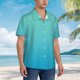 thumbnail image 3 of Fotbe Teal Turquoise Camisa Hawaiana para Hombre Unisex – Camisa Casual de Verano con Botones de Manga Corta de Algodón y Lino,Large, 3 of 7