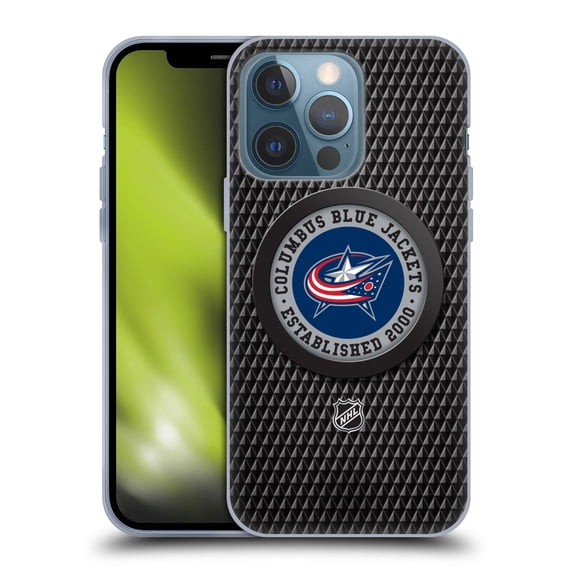 Head Case Designs Officially Licensed NHL Columbus Blue Jackets Puck Texture Soft Gel Case Compatible with Apple iPhone 13 Pro