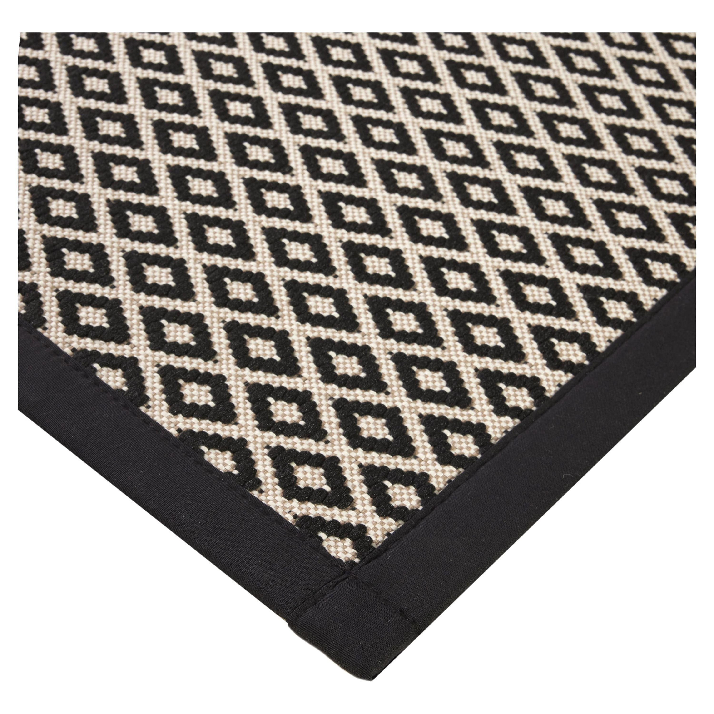 (2 pack) Better Homes & Gardens Black & White Diamond 20" x 34" Indoor Kitchen Rug - 65% Polypropylene, 35% Polyester