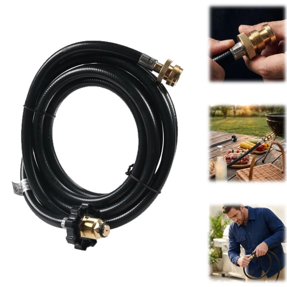 10FT Propane Hose, Propane Adapter Hose 1lb to 20lb Connection, Propane Tank Hose Suitable for Weber Q Grills, Blackstone Griddles, Coleman Stoves, Mr Heater Buddy & More