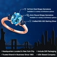 thumbnail image 2 of Gem Stone King 18K Rose Gold Plated Silver Swiss Blue Topaz and Blue Sapphire Engagement Ring for Women | 2.95 Cttw | Oval 9X7MM | Gemstone November Birthstone | Size 6, 2 of 6