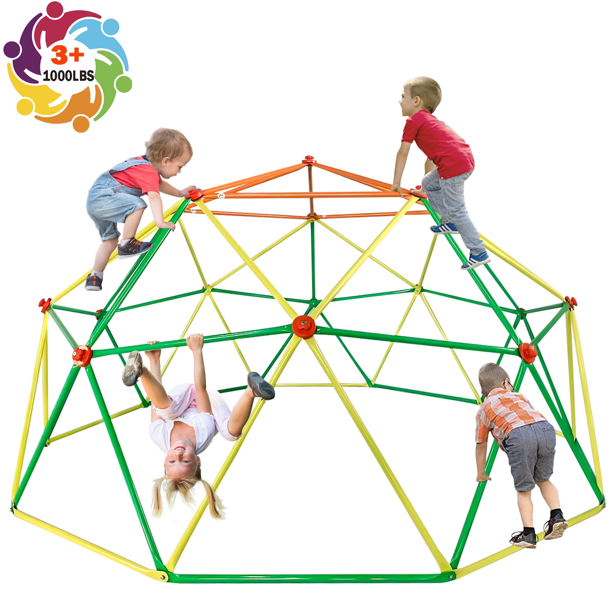 Dome Climbing Toys for Kids, 10FT Geometric Climber Colorful, Jungle