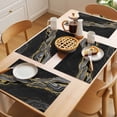 thumbnail image 5 of Black Marble Placemats Set of 4 Gold Abstract Vintage Modern Grey Art Place Mats Indoor Wipeable Table Mats Washable Cloth Dining Table Placemats for Kitchen Holiday Party Home Decor 13x19 Inch, 5 of 9
