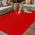thumbnail image 4 of 6' x 9' Outdoor Rug, Christmas Red Outdoor Washable Rug Large Floor Carpet, Farmhouse Solid Red Color Modern Art Non Shedding Area Rug for Outside, Patio, RV, Porch, Deck, Balcony, Camping, 4 of 9