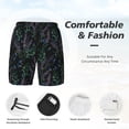 thumbnail image 3 of Yiaed Lavender Flowers Print Mens Swim Trunks Bathing Suit Compression Liner Beach Swim Shorts Swimwear Quick Dry Zipper Pocket No-Chafing Board Short-Large, 3 of 6