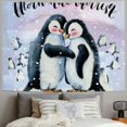 thumbnail image 2 of Orinice Penguins Hugging Tapestry Wall Hanging Unique Style Graphic Tapestries Home Wall Decor Art for Living Room Bedroom Apartment Farmhouse Dorm 50x40inch, 2 of 6