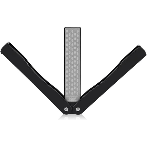 Portable Lightweight Diamond Sharpening Stone for Coarse and Fine Grit, Folding Knife Sharpener with Honeycomb Surface Design for Outdoor Activities Tool, Titanium Plated for