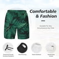 thumbnail image 3 of Naloa Green Leave Fern Print Men Swim Trunks with Compression Liner ,Board Shorts,Men's Swim Shorts with Drawstring and Elastic Waistband-3X-Large, 3 of 6