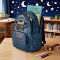 thumbnail image 4 of Xixirimido French Bulldog Denim Print 17" Multi Pockets Kids Backpack for Boys Lightweight School Bag Girls Large Bookbag for Elementary Middle High School Students, 4 of 8