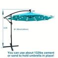 thumbnail image 3 of 10 Ft Outdoor Patio Umbrella, Solar Powered LED Lighted Sun Shade, Market Waterproof 8 Ribs Umbrella with Crank and Cross Base, for Garden Deck Backyard Pool Shade Outside Deck Swimming Pool, 3 of 8