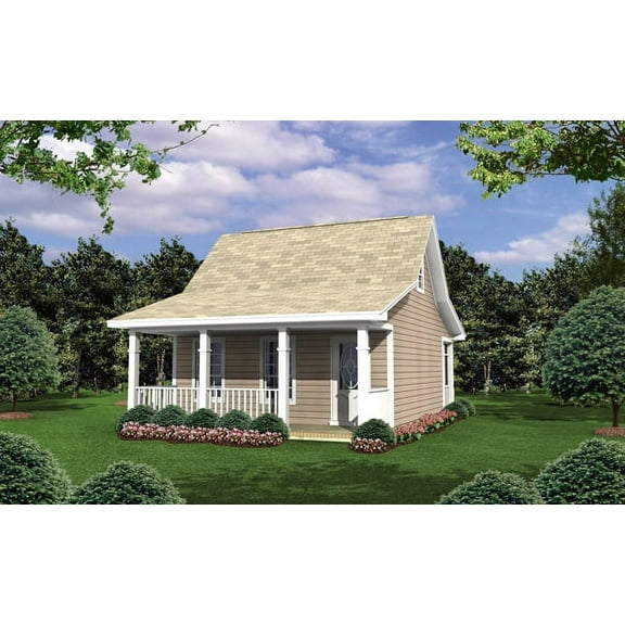House Plan Gallery - HPG-400B - 400 sq ft -  1 Bedroom - 1 Bath Small House Plans - Single Story Printed Blueprints - Simple to Build (5 Printed Sets)