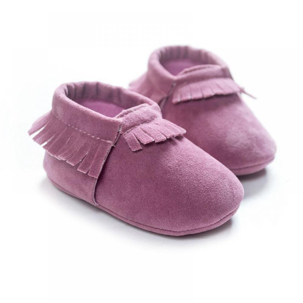 Baby Boy Girl Suede Leather Shoes Non-slip Soft Sole Casual Shoes Toddler PU Boots (Light Purple) - image 2 of 3