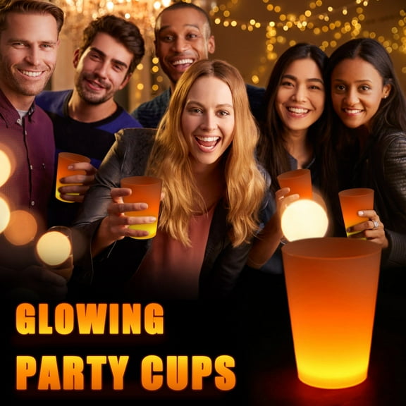 LHWEN Glowing 1.5oz Party Cups with Fluorescent Liquid for Indoor and Outdoor Events 4.5mL Luminous Party Supplies and Decorations Perfect for House Parties Birthdays Weddings BBQs Festivals