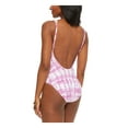 thumbnail image 2 of BAR III Women's Purple Stretch Plunging V-Neck Open Back V-Wire Moderate Coverage One Piece Swimsuit S, 2 of 2