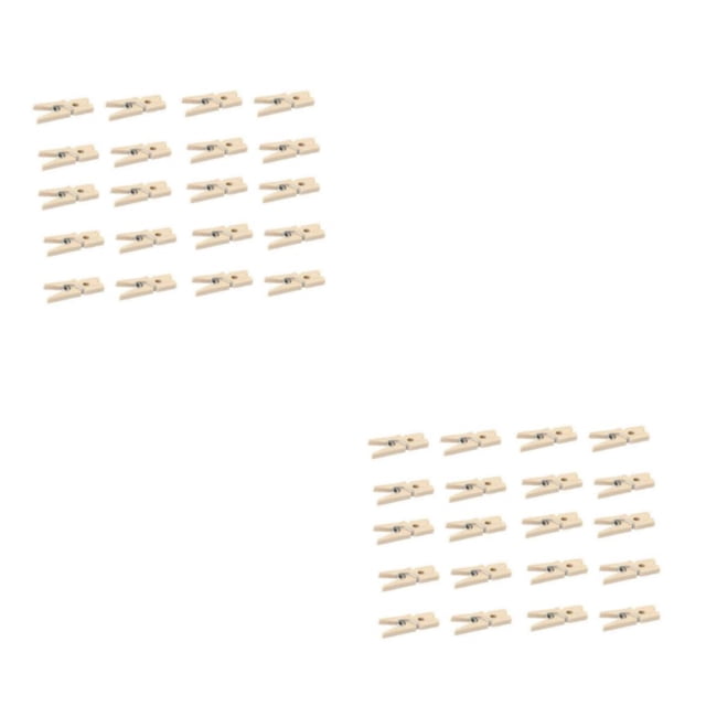 kurtrusly Fashionable Wooden Clothespins - Durable And Convenient To Clips For Photo And Decoration Multipurpose Wooden Clips 35mm(20)hemp rope 2PCS