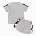 thumbnail image 3 of Toddler Infant Baby Girls Summer Outfits Cow Print Short Sleeve Pocket T-Shirt Tops and Shorts Set 2 Piece, 3 of 6