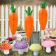 thumbnail image 2 of FAROLES plegables con forma de seta de zanahoria para niños y niñas, decoración de fiesta de la selva, Decoración de cumpleaños, 2 of 4