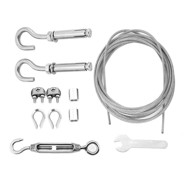 Tendedero para Exteriores, Alambre para Tendedero de Acero Inoxidable, Resistente, con Tensor y Ganchos (8 m)