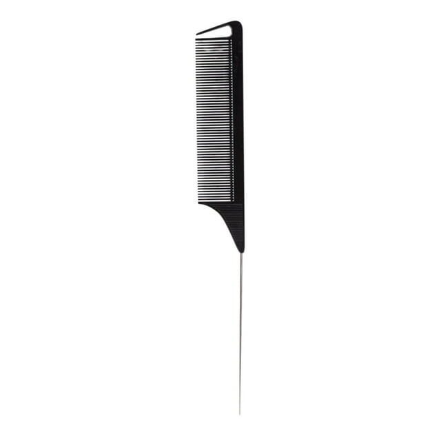 EARKITY Hair Rat Tail Combs, Parting Rattail, Teasing Fine Tooth Comb, Metal Hair Pick Detangling, Heat Resistant Carbon Fiber Teasing Comb, and Stainless Steel Pintail