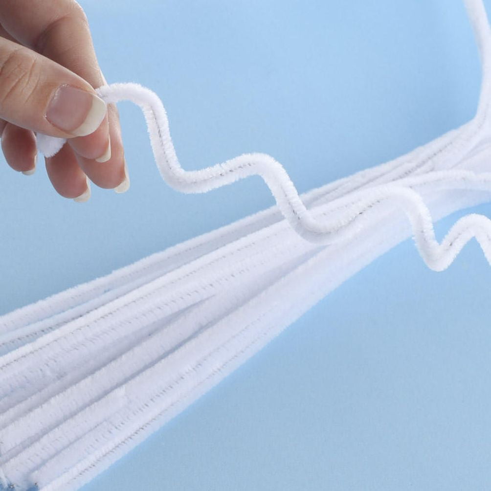 108pc Extra Long White Pipe Cleaners - for DIY and Crafting - Factory Direct Craft