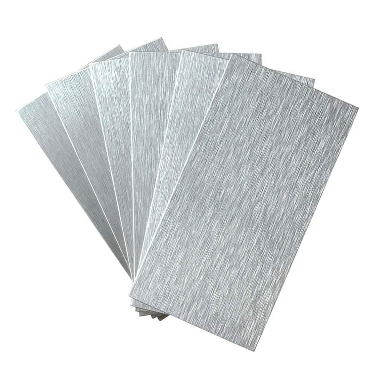 Art3d Brushed Aluminium 6 in. x 3 in. Peel and Stick Wall Tile Backsplash (100-Pack) Art3d Brushed Aluminium 6 in. x 3 in. Peel and Stick Wall Tile Backsplash (100-Pack)