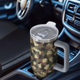 thumbnail image 4 of Camouflage 40oz Tumbler– Stainless Steel Insulated Tumbler with Handle and Straw, Large Capacity Travel Cup for Hot & Cold Drinks, 4 of 6