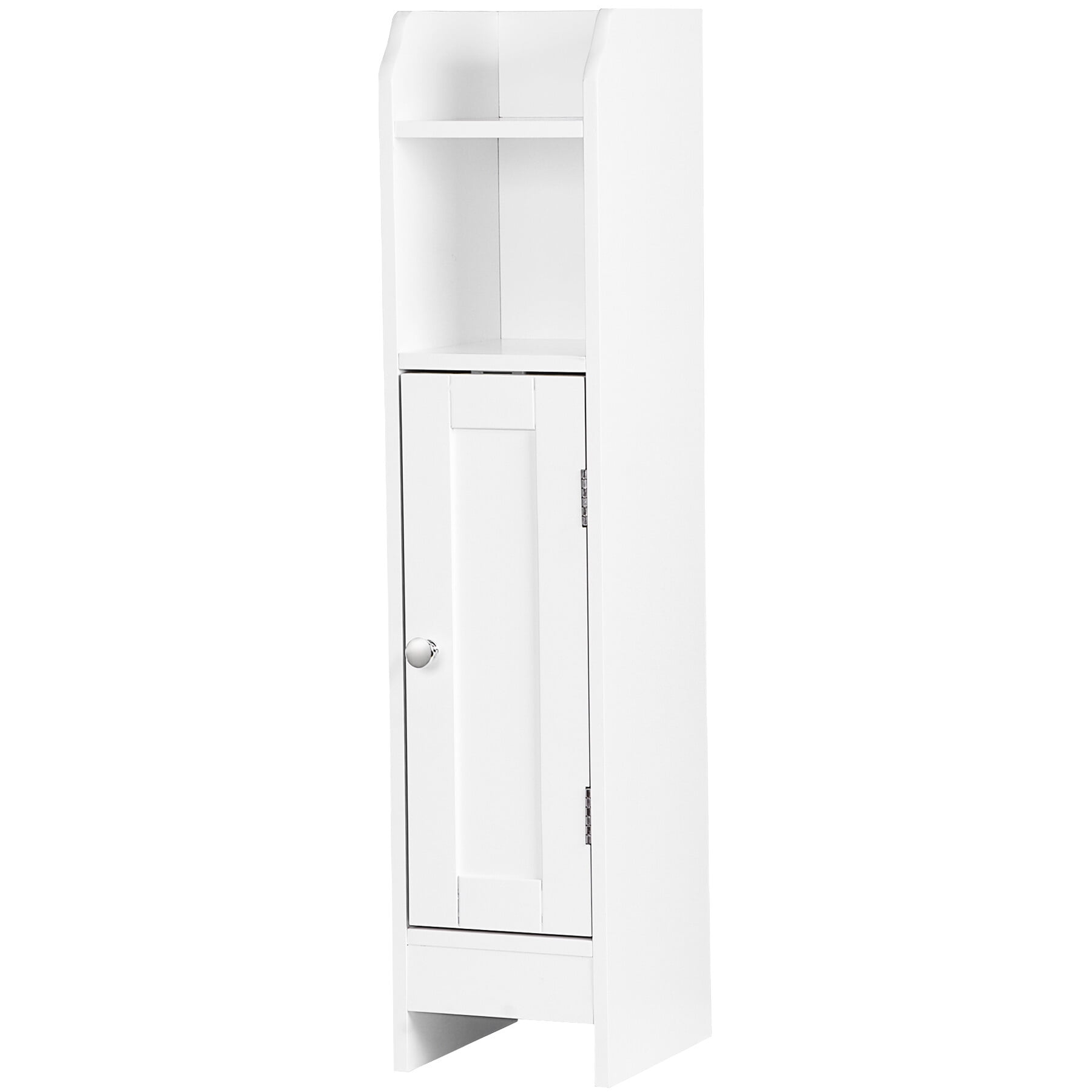 ZENY Bathroom Cabinet, Small Corner Cabinet with Door and Adjustable Shelf, Narrow Storage Cabinet, Floor Cabinet for Small Spaces, White