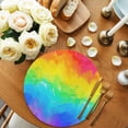 thumbnail image 2 of Round Placemats LGBT Ombre Rainbow 15 inch Set of 4 Table Mats for Dining Table Oil Painting Art Heat Resistant Non-Slip Kitchen & Home Decorative Place Mat Set, 2 of 8