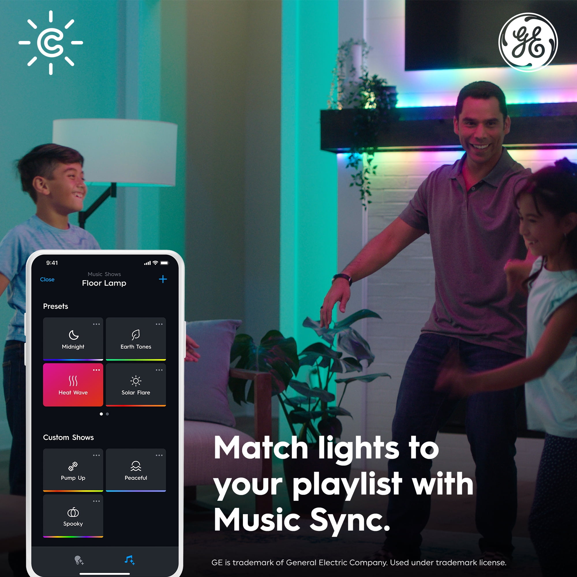 GE Cync Dynamic Effects Smart LED Light Bulb, 60 Watt, Color Changing, A19 Bulb, Medium Base