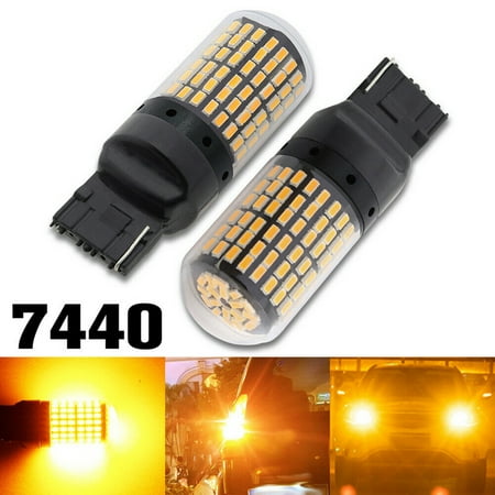 

7440 bulb 2X 7440 Canbus Super Bright Error Free LED Bulb T20 W21W 144 SMD for Reverse Tail Turn Signal Light
