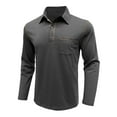 thumbnail image 4 of NOLDARES Long Sleeve Polo Shirts for Men Collared Performance Golf Shirts Casual Workwear Office(Grey,L), 4 of 7