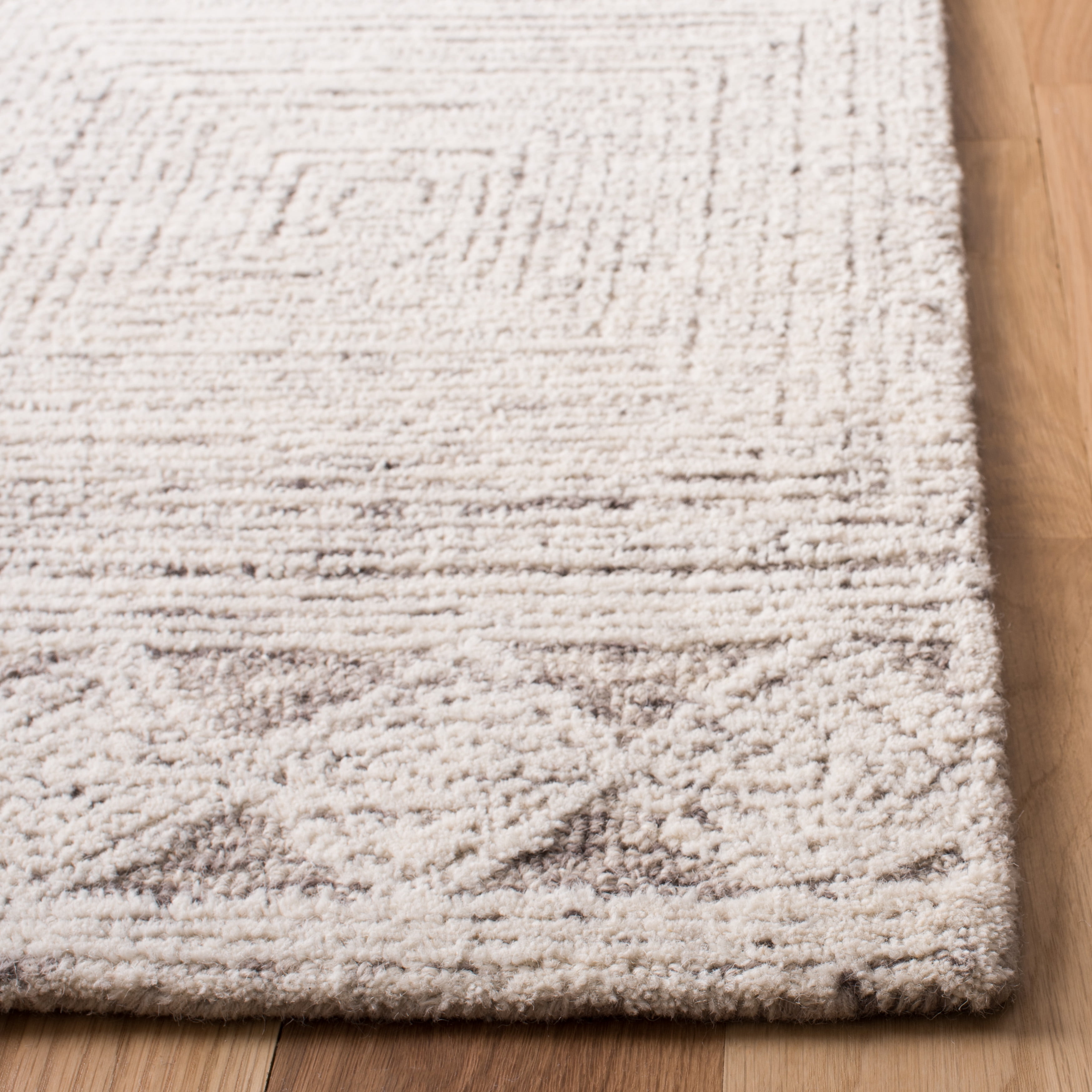 SAFAVIEH Abstract Augustine Geometric Wool Area Rug, Ivory/Gray, 8' x 10'