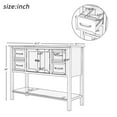 thumbnail image 3 of Console Tables for Entryway, Kitchen Sideboard Buffet with 4 Drawers and Cabinets, 45" (L) Entrance Table in Hallway, Solid Wood Green Contemporary Sofa Tables with Storage Shelf, JA1308, 3 of 9