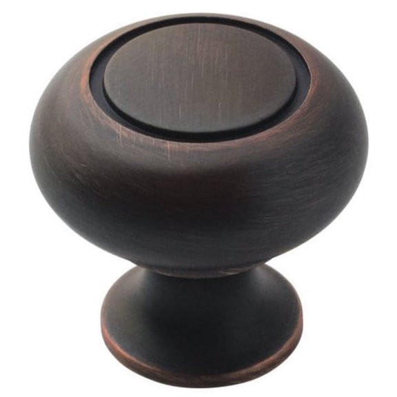 Amerock Everyday Heritage 1-1/4 in (32 mm) Diameter Oil-Rubbed Bronze Cabinet Knob - 10 Pack