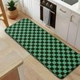 thumbnail image 5 of Green and Black Checkerboard Pattern Kitchen Rug Mat,Kitchen Runner Rugs Non Skid Washable,Decorative Kitchen Floor Mats for Kitchen,Sink,Laundry,17"x47.2", 5 of 7